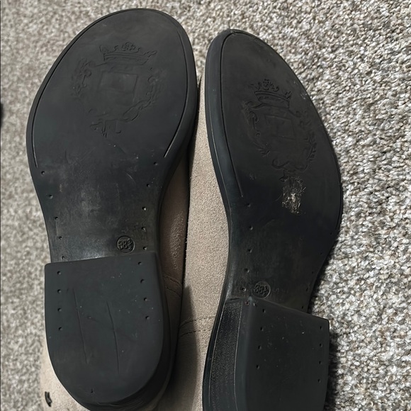 Women's Suede Ankle Boots - Beige - Picture 4 of 4